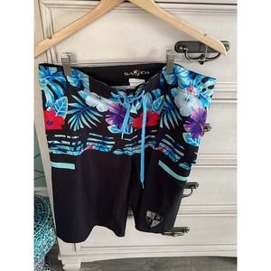 Mens SA salt Armour Fishing floral board swim trunks 32